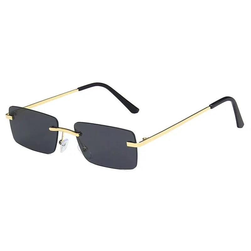 New Unisex Metal Square Frame Fashio Rimless Sunglasses for Outdoor Beach Party